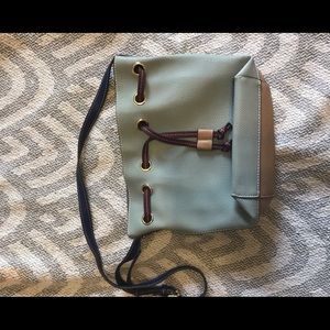 Blue & Brown Crossbody  Purse